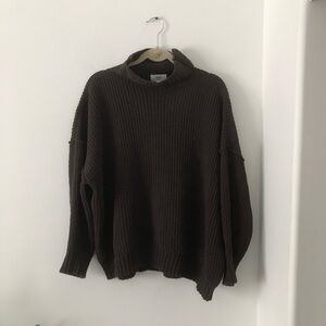 Aerie Brown‎ Chunky Knit Mock Neck Sweater | Size M